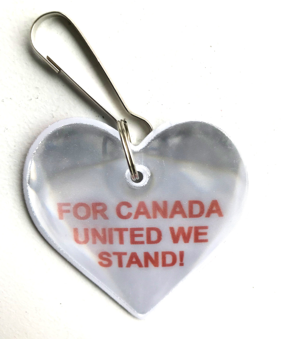 Soft Double Sided Heart Canadian Flag FOR CANADA UNITED WE STAND!