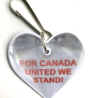 Soft Double Sided Heart Canadian Flag FOR CANADA UNITED WE STAND!
