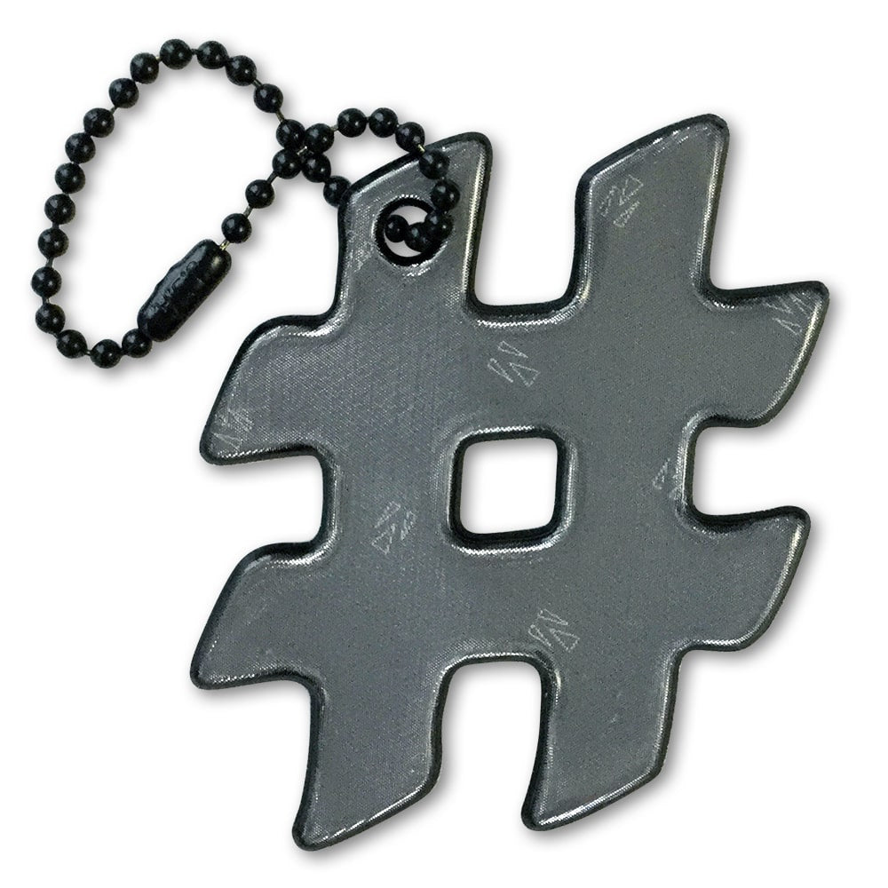 Soft Black Hashtag Reflector