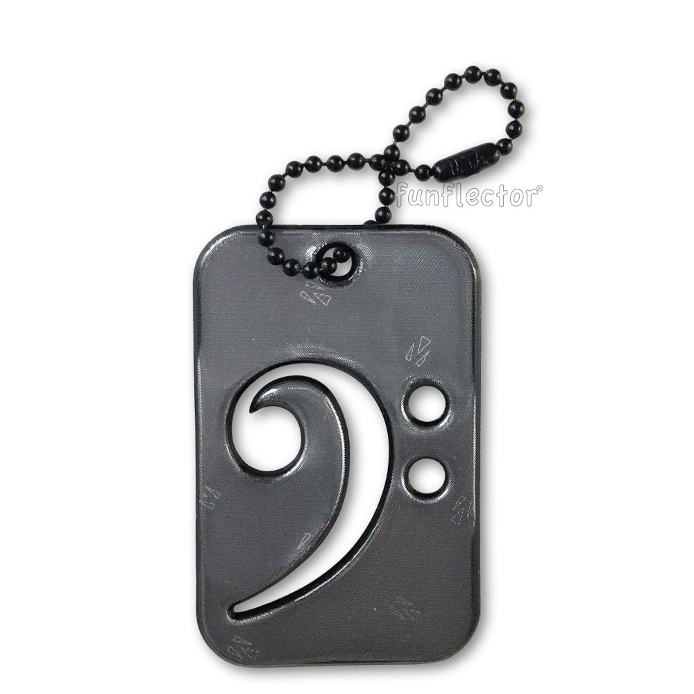 Soft Black Bass Clef Reflector