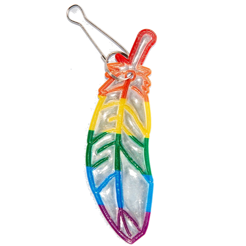 Soft Rainbow Feather Safety Reflector
